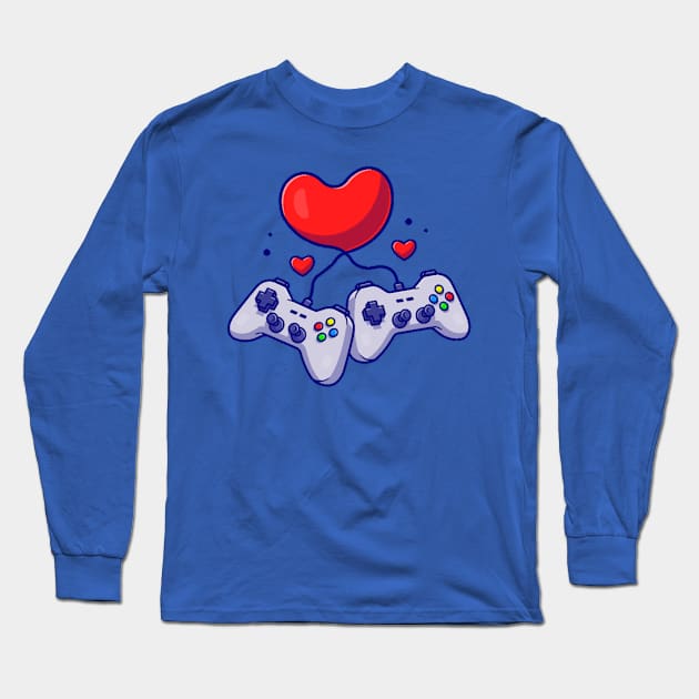 Two videogames console in love | Valentines hearts Long Sleeve T-Shirt by Kidsey